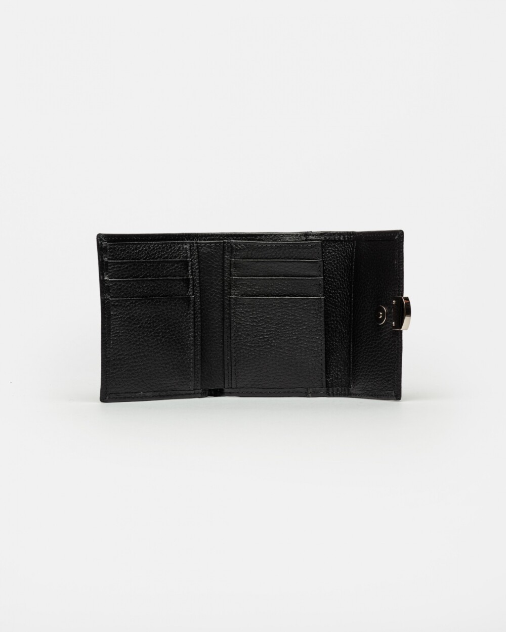 Billetera Marga En Cuero Graneado Negro