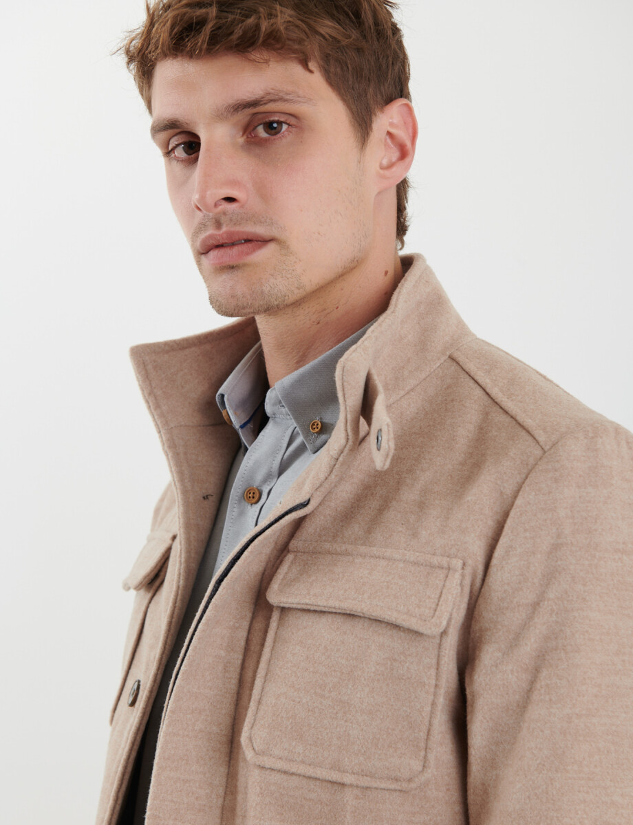 300256 SOBRETODO HARRINGTON LABEL Tostado