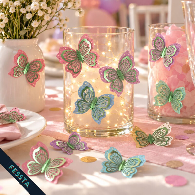 Mariposas 3D x 12 Verde