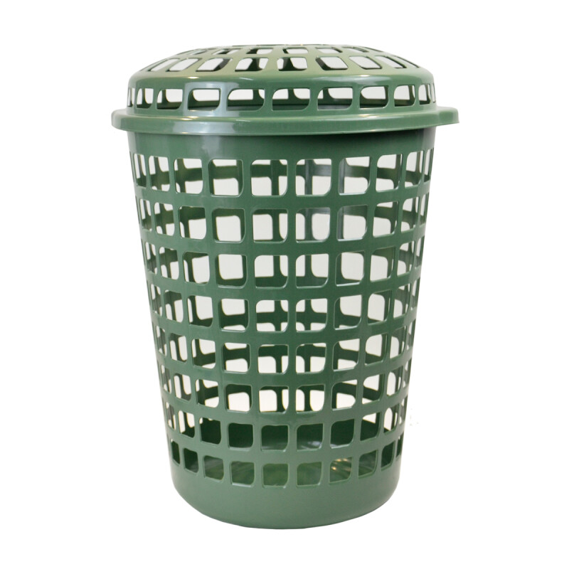 Cesto redondo para ropa con tapa 60 lts VERDE