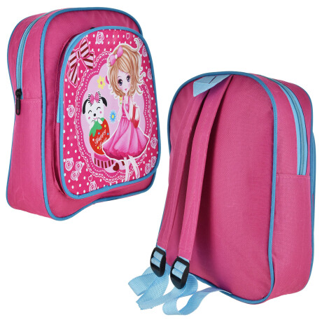 MOCHILA ESCOLAR LONA C/BOLSILLO FRONTAL C/DISEÑO EN PVC 24X31X8CM 23419 MOCHILA ESCOLAR LONA C/BOLSILLO FRONTAL C/DISEÑO EN PVC 24X31X8CM 23419