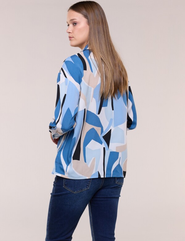 Blusa Estampado Abstracto MULTI/AZUL