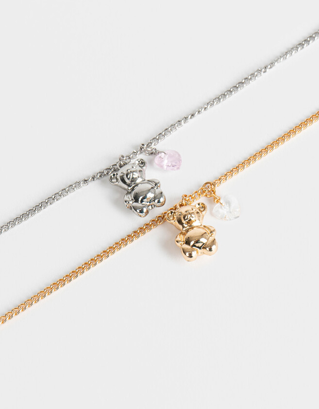 Collares para compartir Animalito Set De Collares Para Compartir De Osito - Dorado