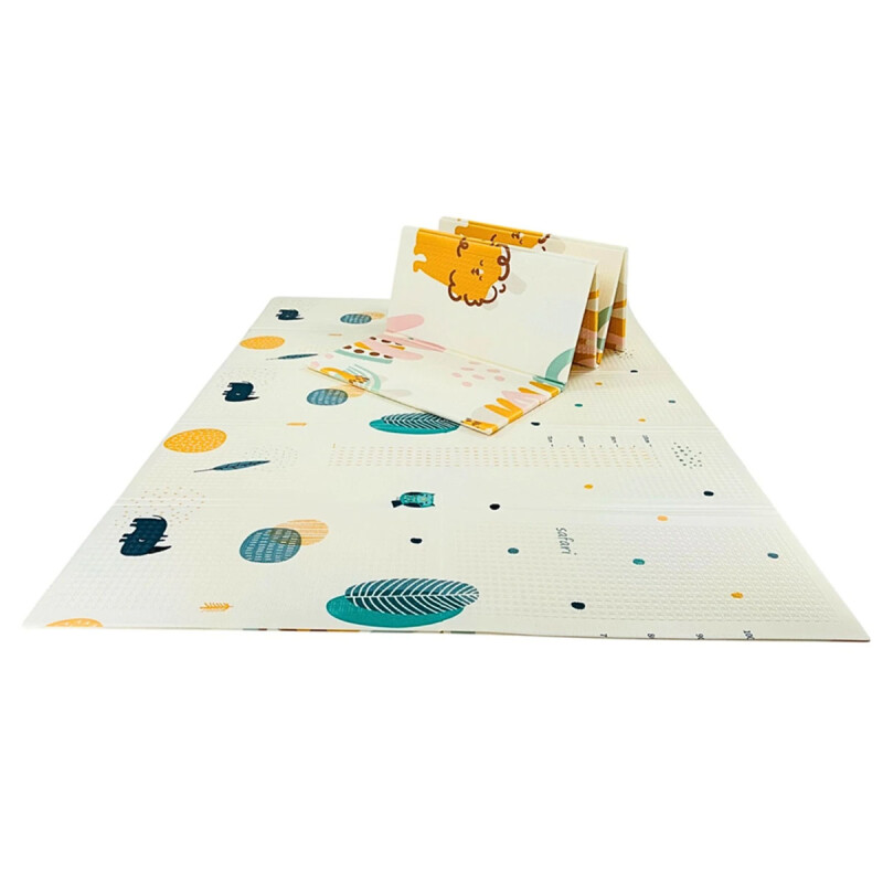 Alfombra Infantil Plegable y Reversible Antideslizante Bebesit Beige Safari