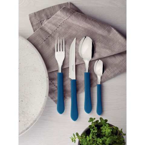 Juego de cubiertos azul océano 24 piezas "LEME" -TRAMONTINA TN7634