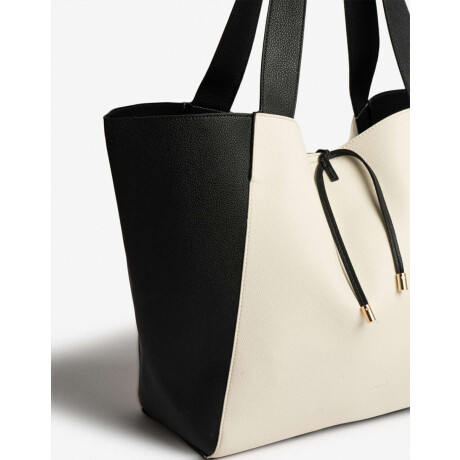 Shopper Con Bolso Combinacion Bicolor