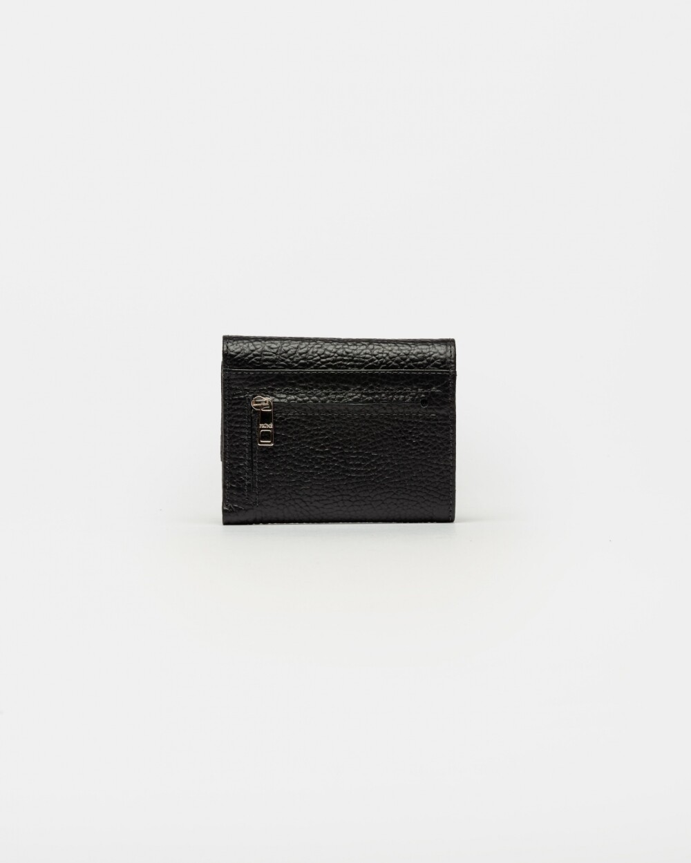 Billetera Ginger En Cuero Graneado Negro