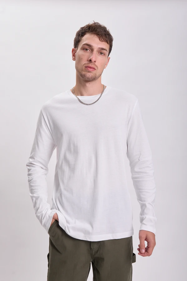 Remera manga larga básica Blanco