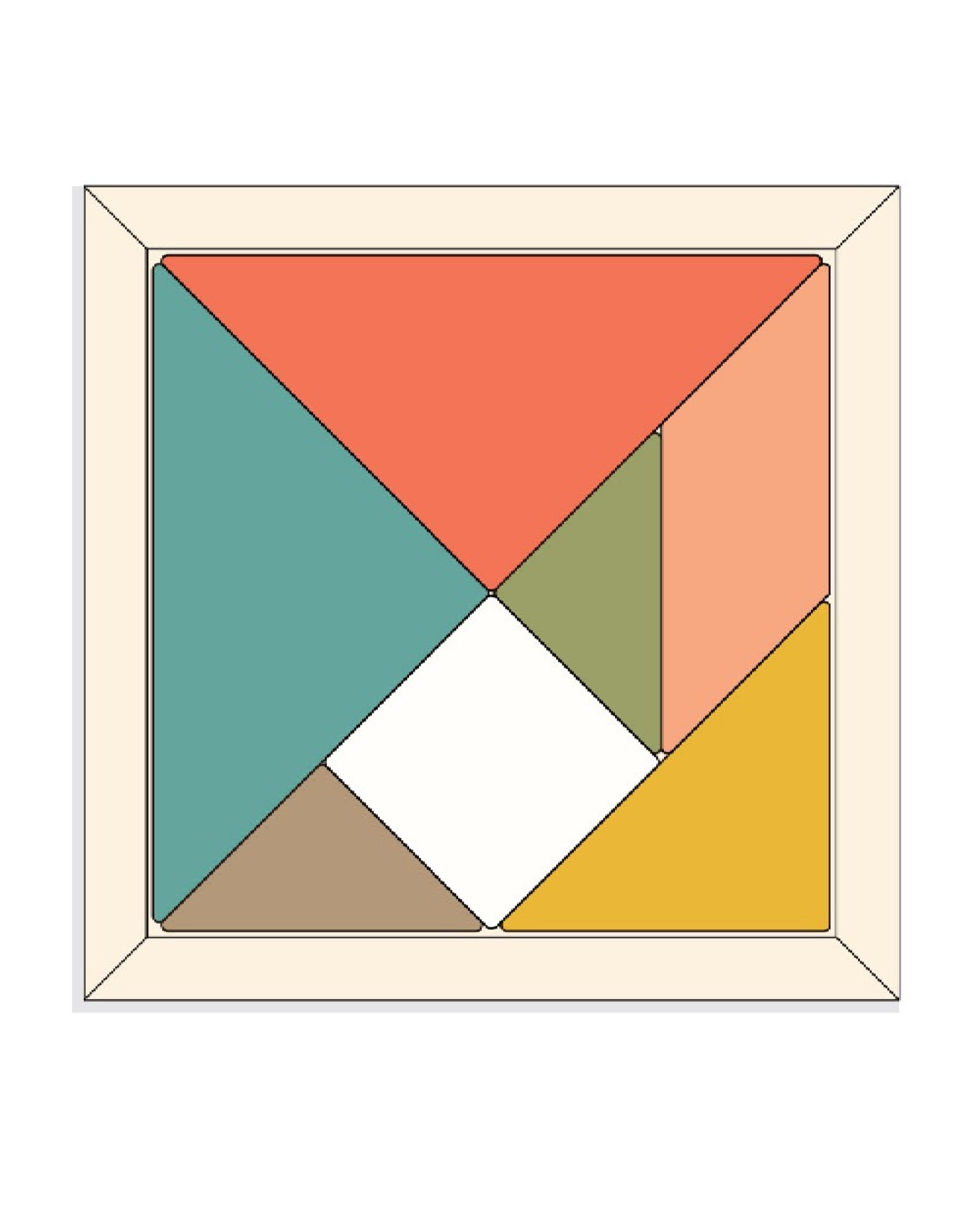 Puzzle tangram en madera Sin color