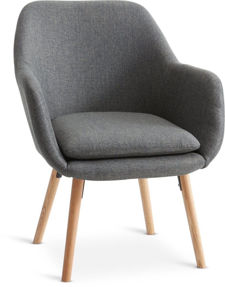 Sillón UDSBJERG tela gris/roble 