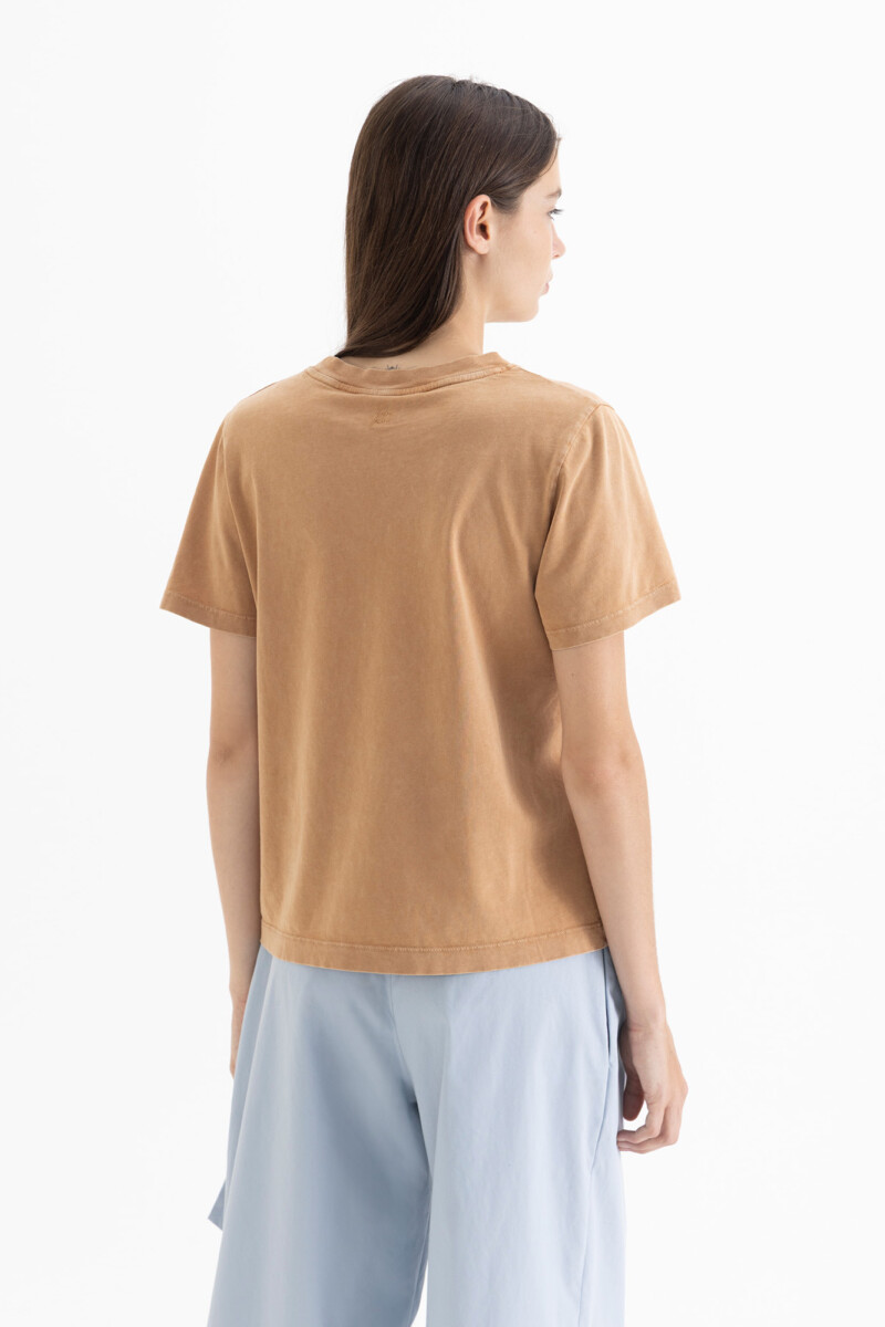 Remera Fleurs Camel