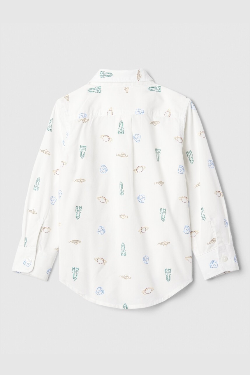 Camisa Poplin Toddler Niño New Off White