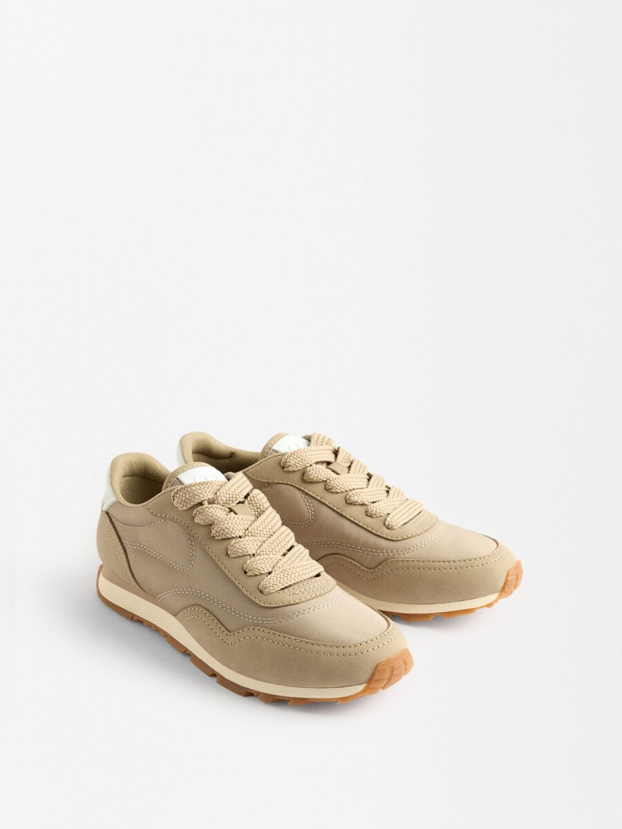 Zapatillas Combinadas De Nylon beige
