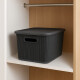 Caja organizadora símil ratán 20lt NEGRO