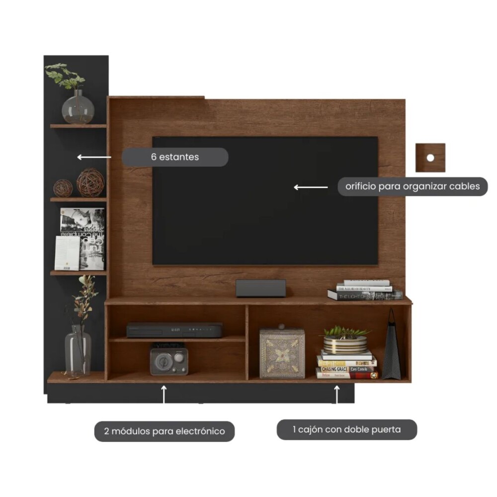 RACK - PANEL PARA TV DAKAR NEGRO