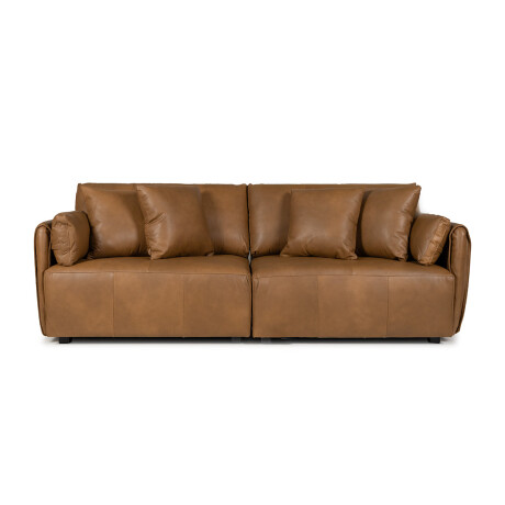 Sofa Torino - Cuero Básico - 3 cuerpos 1016 (Nozes)