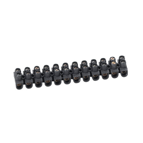 Bornera flexible 12 bornes 2,5mm2, color negro LF3238