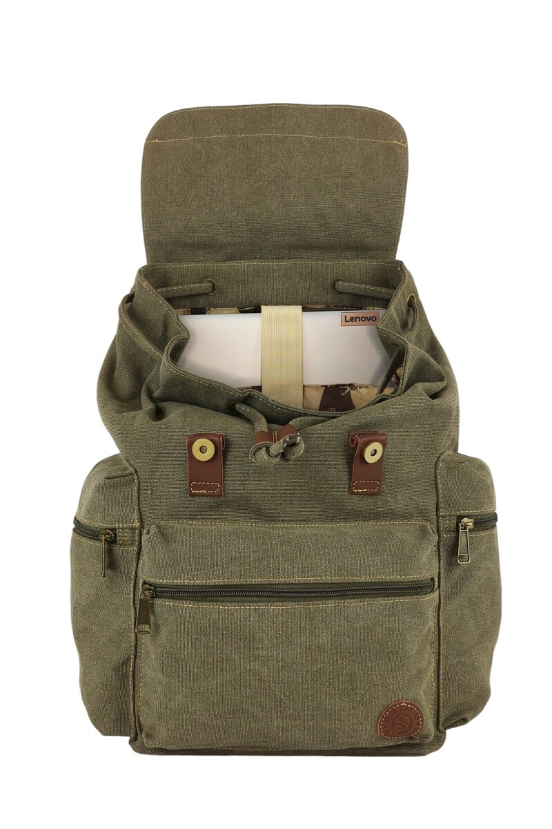 Mochila grande con bolsillos Verde