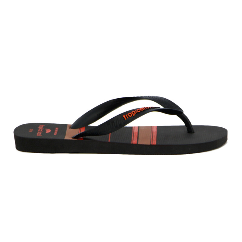 Tropical Brasil Ojota Estampado De Hombre - Negro Negro