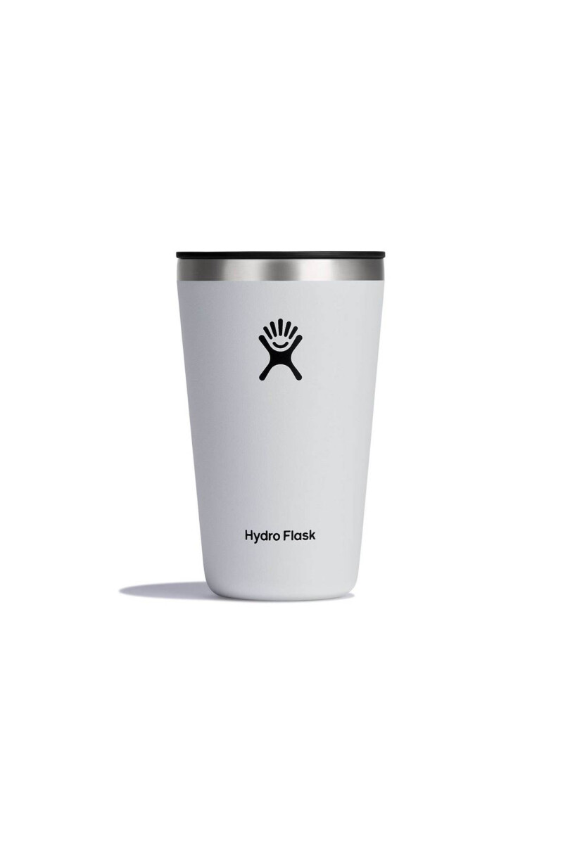 16 OZ ALL AROUND TUMBLER PRESS-IN LID - WHITE 
