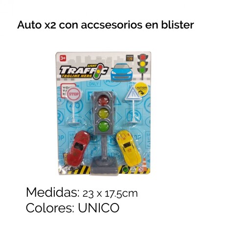 Auto Plástico X2 C/semáforo Y Acc Bc0236 Auto Plástico X2 C/semáforo Y Acc Bc0236