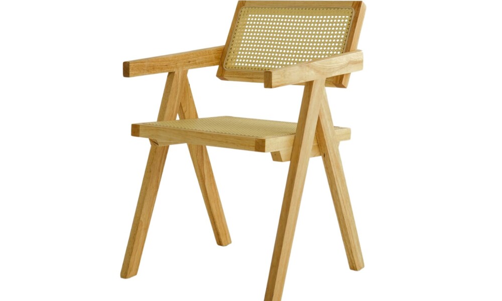 Silla Rattan en Madera Natural