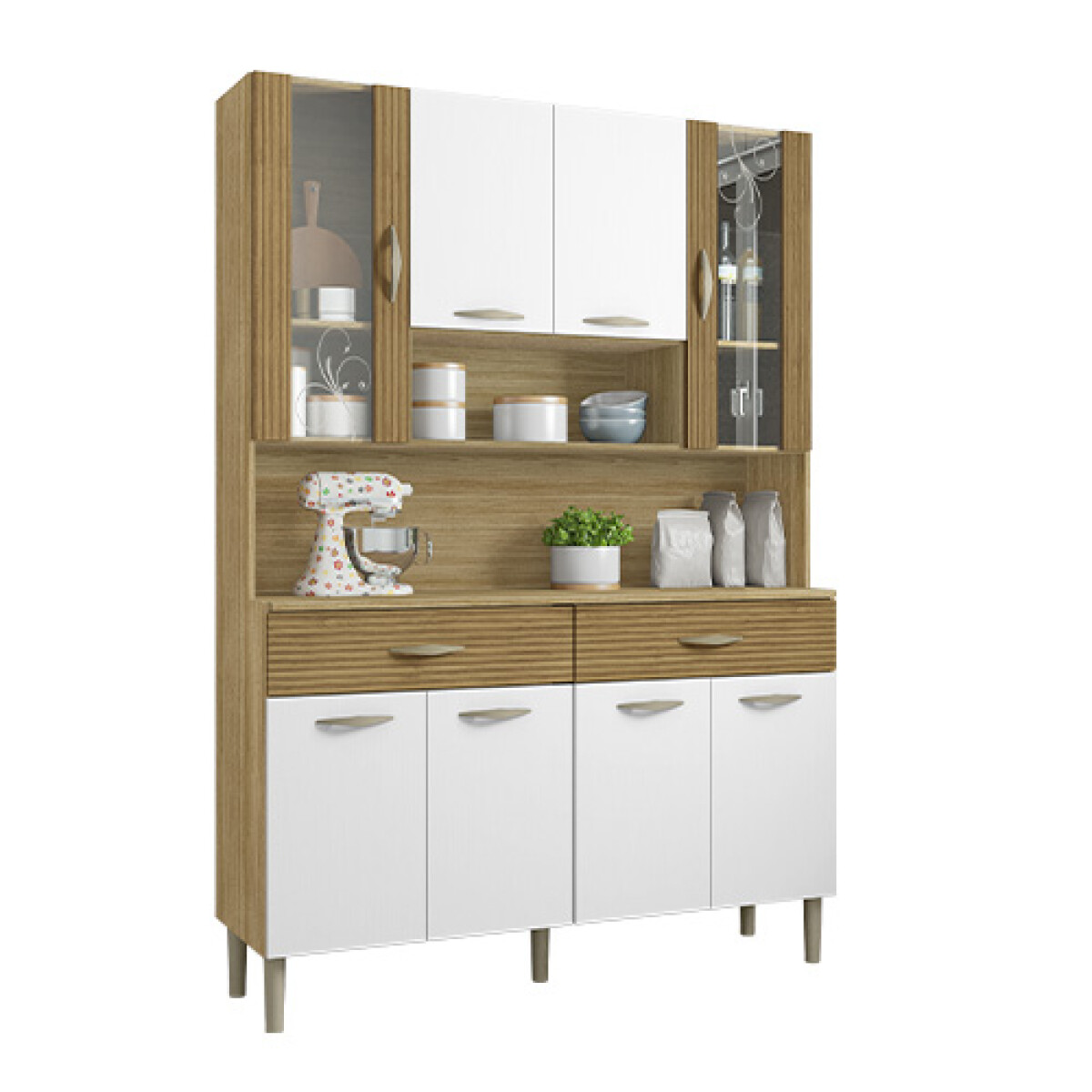 Cocina Golden 8 Puertas Kits Paraná Freijó Supremo Ripado 