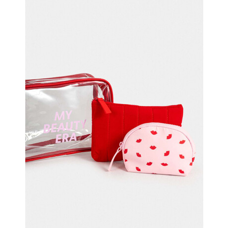 Set De Portacosméticos Rojo Medio