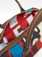 Bolso Tote De Nylon Estampado crudo
