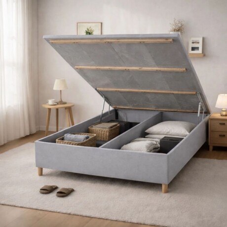 Sommier Queen Thm Iridium Hybrid Con Baúl 160x200 Cm GRIS