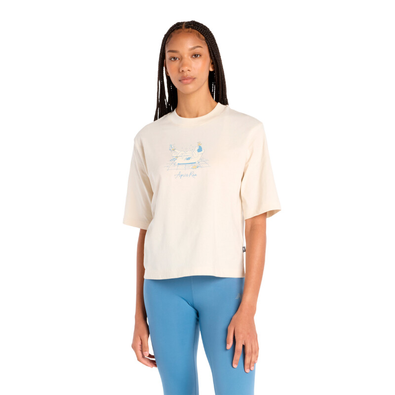 Remera New Balance Apres Run Bath Mujer WT53928LIN Beige