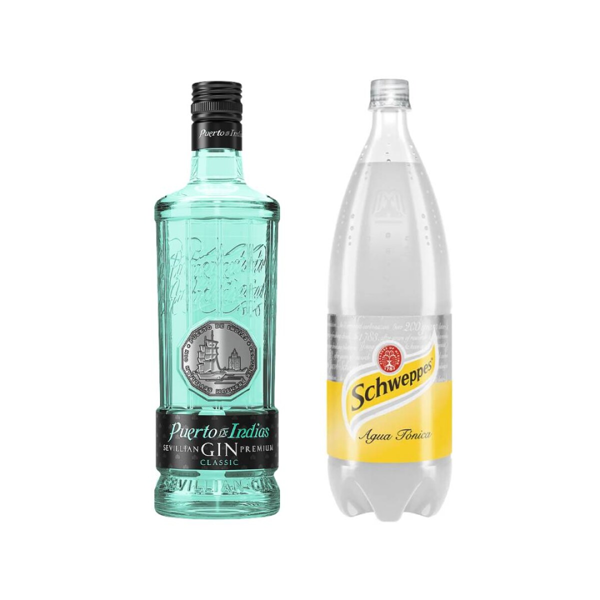 Gin Puerto De Indias Clasico + Refresco Schweppes Tonica 1.5 LT - Combo 