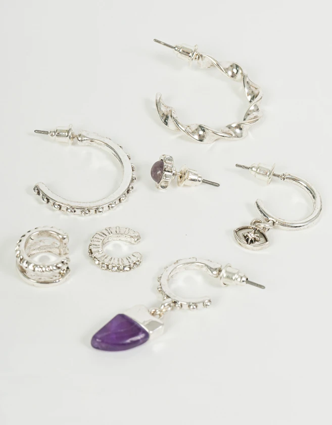 Aros Sets Bañada en Plata Aros Set Bañado En Plata - Plateado