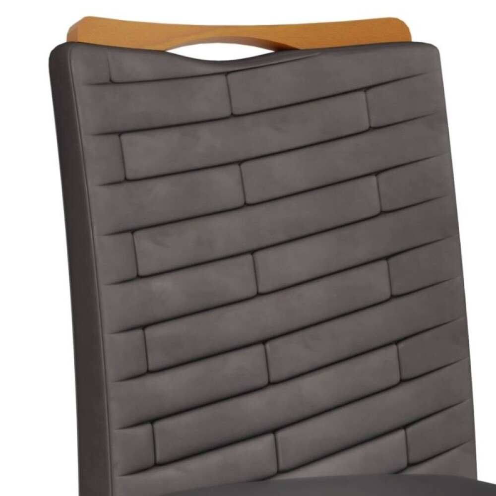 Silla Julia tapizada - Linea Milán Gris/Veludo