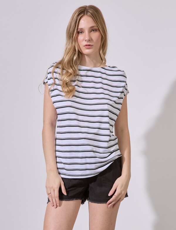 Remera Lineas BLANCO/NEGRO