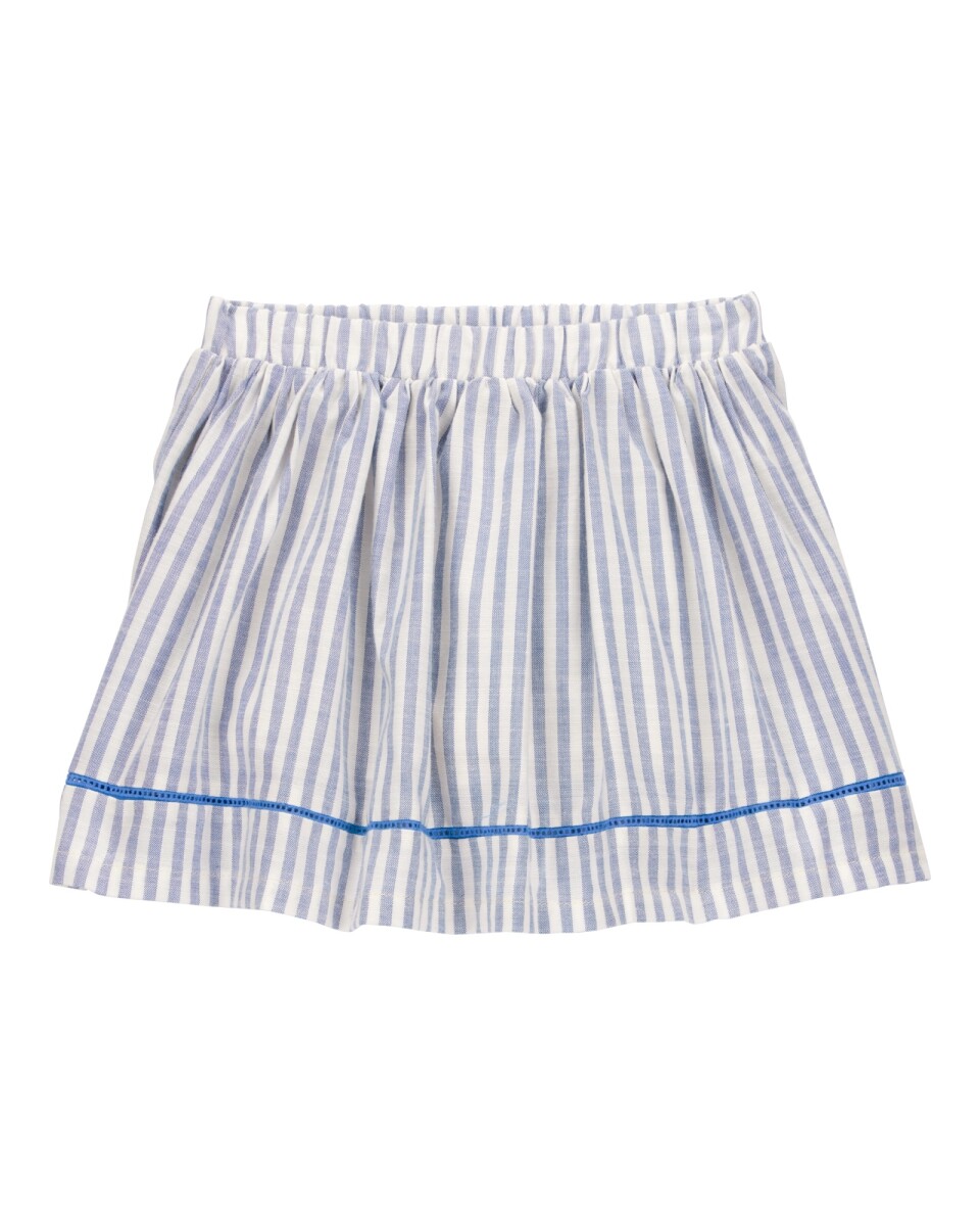 Pollera short de viscosa, diseño a rayas 