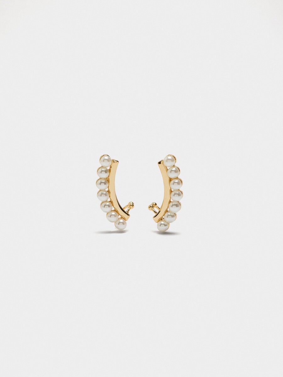 Pendientes Earjacket Con Perlas blanco