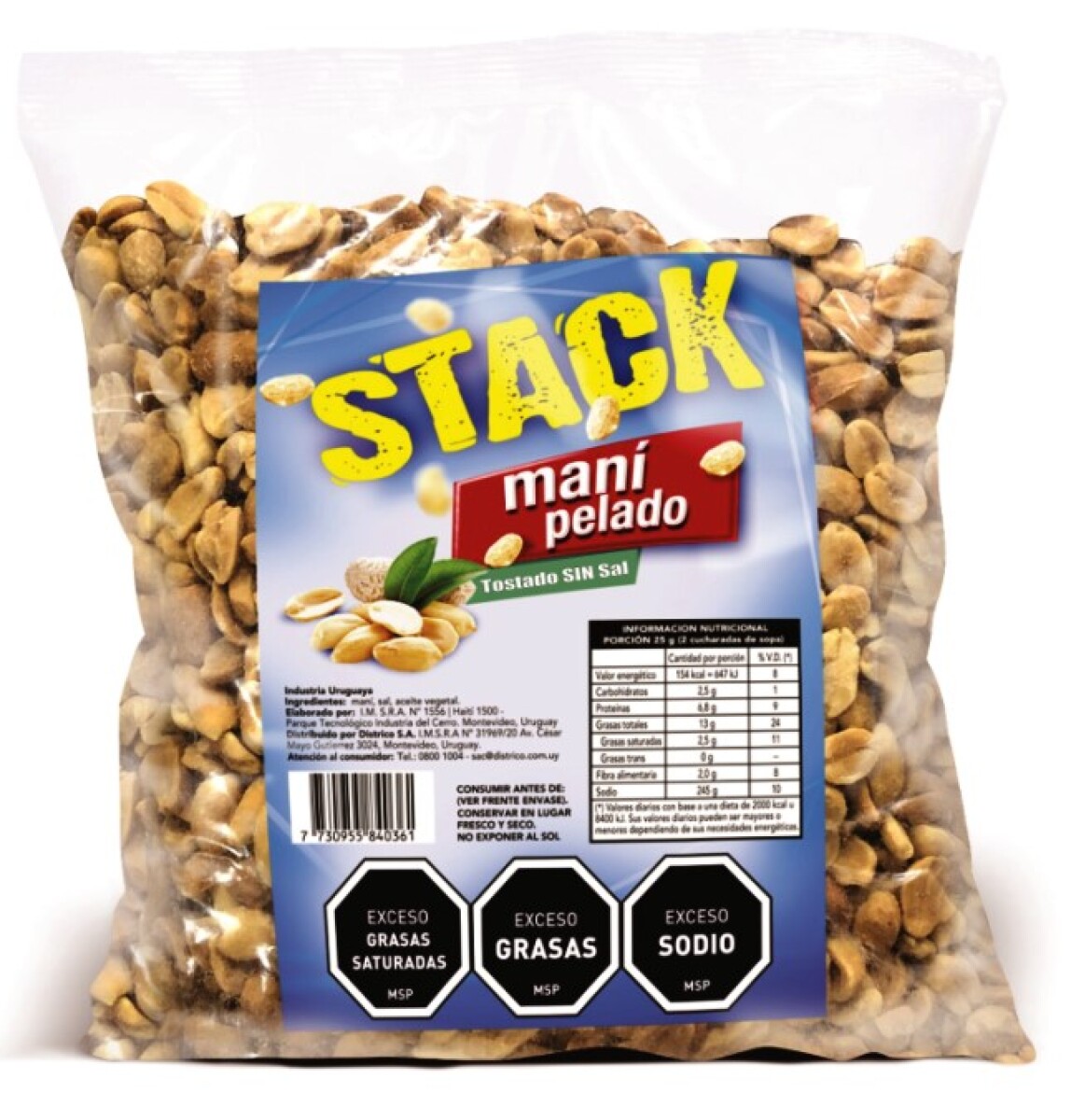 MANI PELADO TOSTADO STACK 1K SIN SAL 