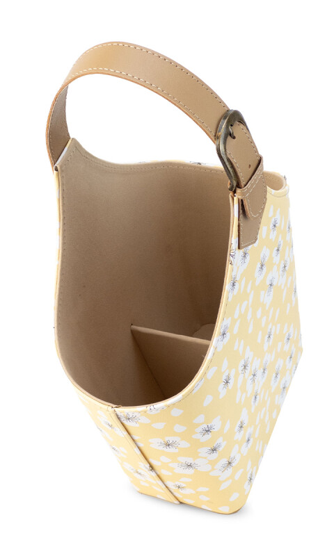 KIT MATERO VELVET FLOREADO AMARILLO C/ BLANCO