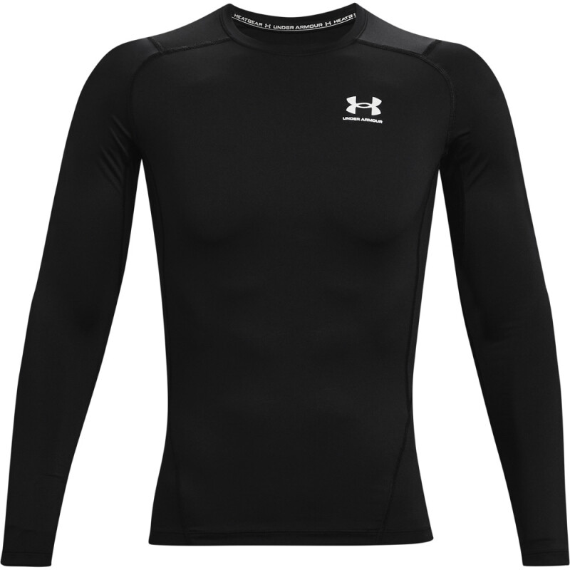 UA HG Armour Comp LS-WHT BLK-001