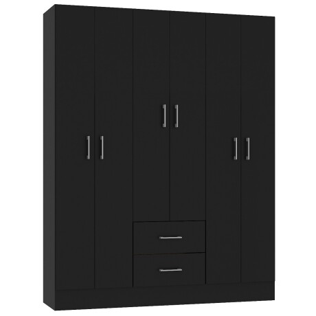 ROPERO DE 6 PUERTAS Y 2 CAJONES NEGRO
