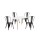 Juego de comedor mesa rectangular 120x80 + 4 Sillas Tolix Negro