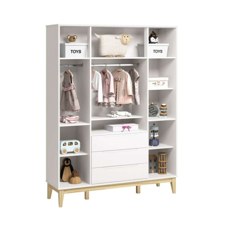 Ropero 4 Puertas 3 Cajones Infantil Eife Blanco