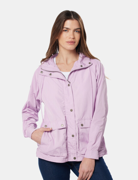 CAMPERA DE NYLON CON CAPUCHA Lila