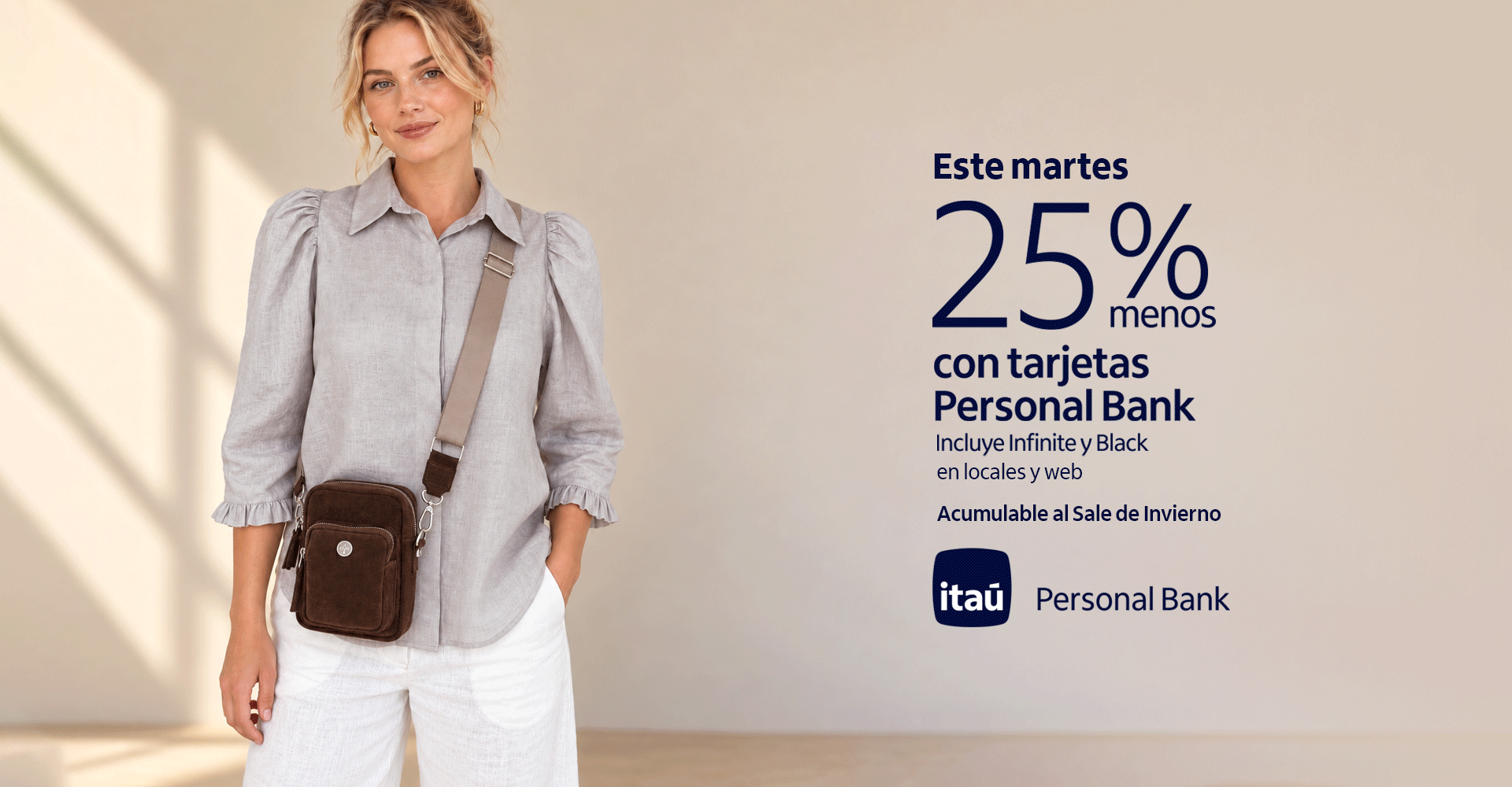 25% menos con Itaú personal Bank, black y infinite