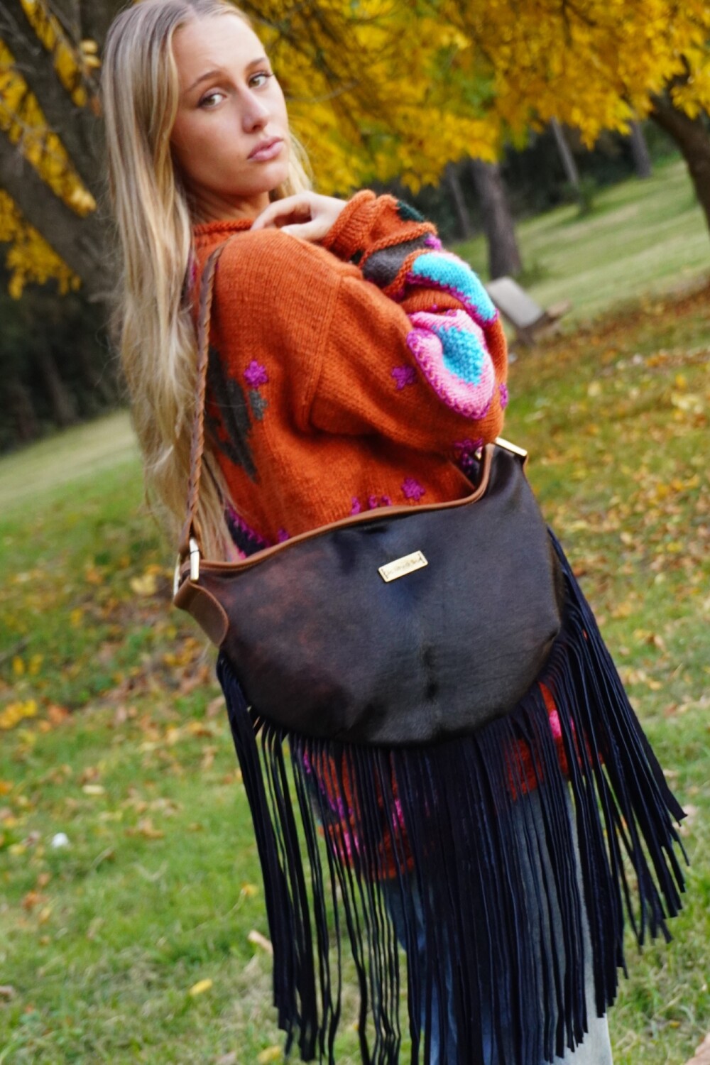 Bellaca Bag Cowhide Liso / Azul