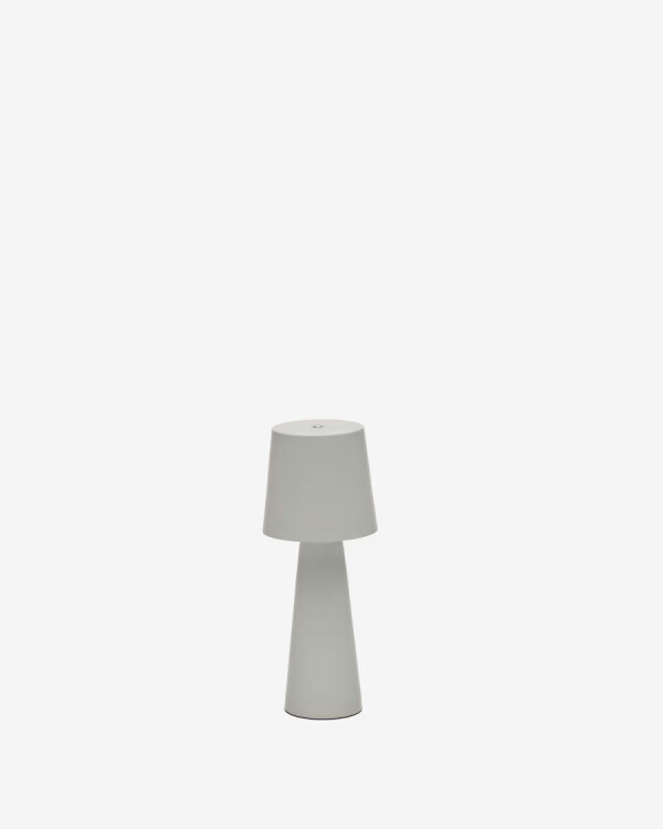 Lámpara de mesa pequeña Arenys de metal con acabado pintado gris