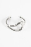 Pulsera rígida curva acero plateado