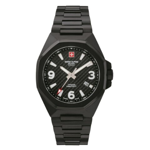 Reloj Swiss Alpine Military Tiphoon 7005.1177 para hombre con correa de acero Negro