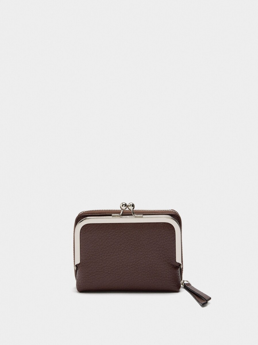 Cartera Con Textura - marron 